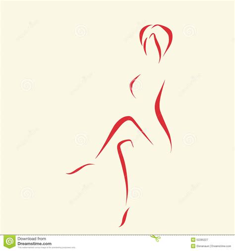 abstract woman logo drawing by lines stock vector illustration of