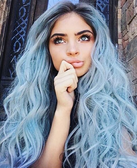 beautiful blue colored hair cute cute girl image 4767307 by