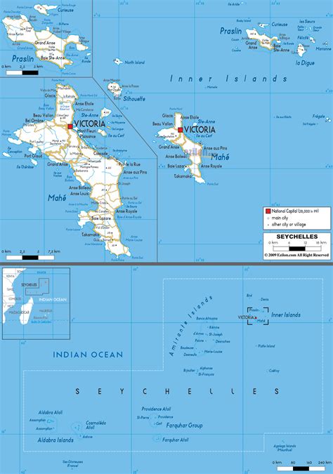 road map  seychelles ezilon maps