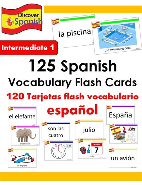 spanish vocabulary flash cards set  vocabulary flash cards