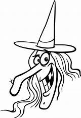 Witch Coloring Halloween Pages Scary Face Drawing Printable Kids Drawings Template Preschool Cartoon Simple Witches Color Easy Print Book Getdrawings sketch template