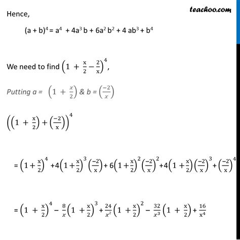 Misc 5 Expand Using Binomial Theorem 1 X 2 2 X 4 Miscellaneou