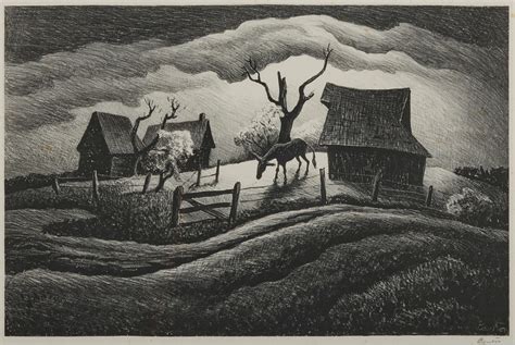 lot thomas hart benton american 1889 1975 rainy day lithograph