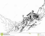Hut Mountain Sketch Drawing Clipart Alpine Stock Vector Drawings Huts Illustration Landscape Pencil Depositphotos Paintingvalley Clipground Cottage Wooden Coloring Dreamstime sketch template
