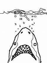 Jaws Coloring Pages Shark Drawing Famous Printable Color Jaw Getdrawings sketch template