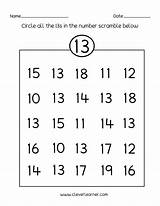 Number Preschool Tracing Thirteen Counting Cleverlearner Identification Bar Handwriting sketch template