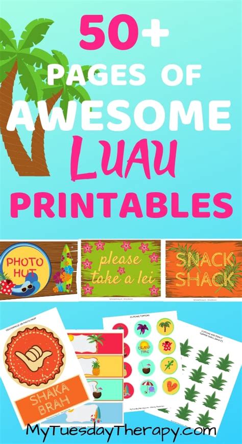 printable luau party signs printable word searches