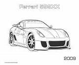 Coloring Pages Cars Ferrari 599xx 2009 Print sketch template