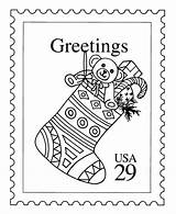 Coloring Stamp Christmas Stamps Pages Postage Sheets Usps Postal Activity Stocking Colouring Holiday Template Collecting Service Easy Choose Board Hobby sketch template