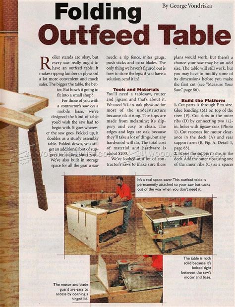 folding outfeed table plans woodarchivist