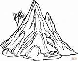 Coloring Pages Mountain Snow sketch template