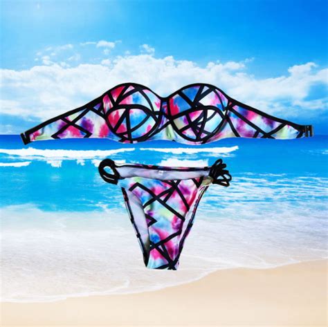 sexy printed triangle bikini wensoal