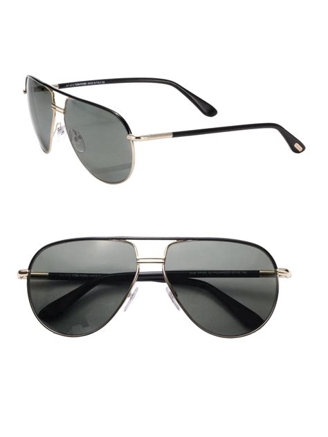 tom ford cole metal aviator sunglasses in black silver black for men