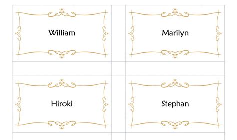 place card template printable templates