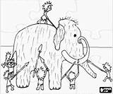 Puzzle Mammoth Hunting sketch template