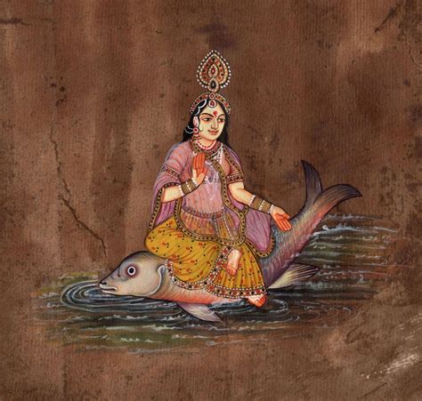 Yamuna Devi Art Handmade Spiritual Hindu Indian Goddess