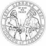 Jamestown Coloring 2006 Virginia Coins Pages Gold Coin sketch template