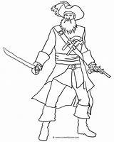 Pirate Coloring Pages Beard Blackbeard Drawing Template Clipartqueen sketch template