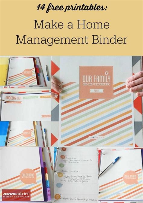home management binder printables momadvice