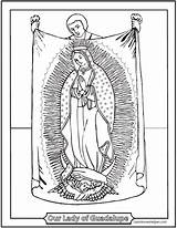Guadalupe Virgen Saintanneshelper Tilma Virgencita Rosary Popular sketch template