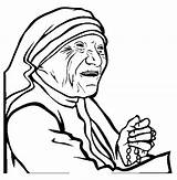 Mother Coloring Teresa Pages Theresa Drawing Historical Potrait Figure Famous Thecolor Template Getdrawings sketch template