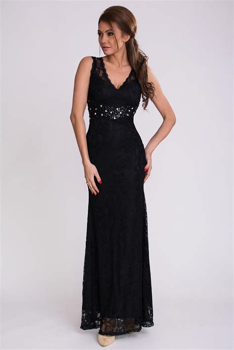 czarna dluga suknia wieczorowa black evening maxi dress sleeveless formal dress formal