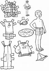 Paper Dolls Cut Color Vacation Kids Coloring Printable Pages Clothing Purplekittyyarns Colouring Sheets sketch template