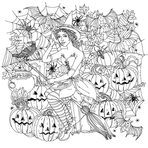 halloween witch halloween kids coloring pages