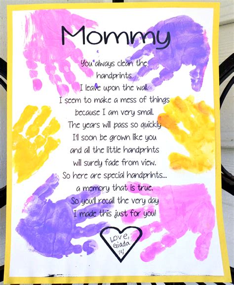 adorable printable poem  mothers day allfreekidscraftscom