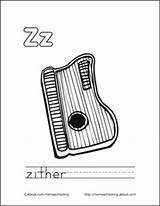 Zither Cítara Musicales Instrumentos Cithare sketch template