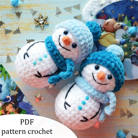 snowman crochet pattern  etsy crochet snowman crochet patterns