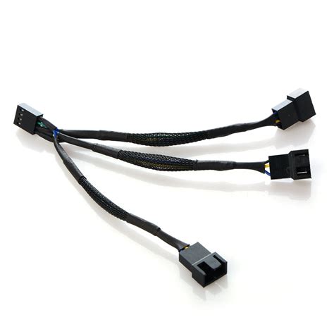 buy  pin pwm fan cable    ways splitter cord black sleeved extension kable