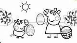 Peppa Pig Pages Coloring Colouring Swimming Printable Easter Family Bubakids Swim Sheets sketch template