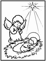 Jesus Coloring Baby Pages Kids Christmas Clip Printable Manger Nativity Angel Christian Holy Wallpapers Coloriage Born Bible Animals sketch template