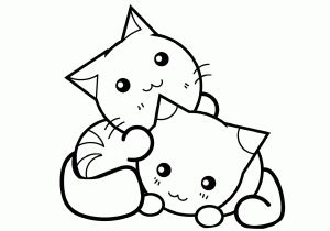 adorable cute anime cats coloring pages playful kittens print color craft
