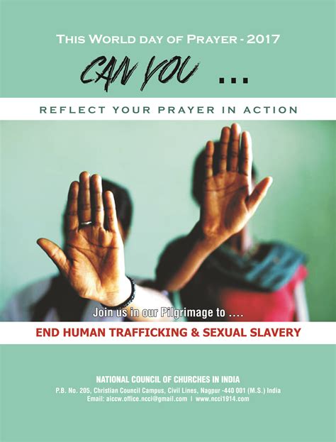 Ncci Invitation To Reflect Prayer In Action To End Human Trafficking