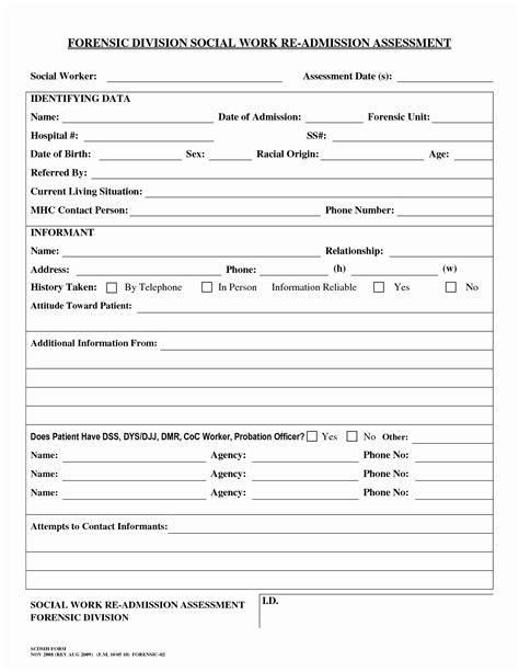 sample psychosocial assessment forms