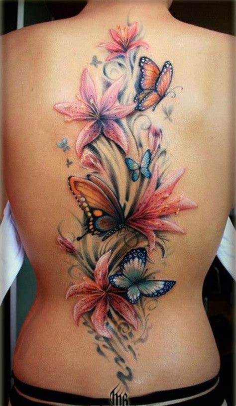 50 Butterfly Tattoos With Flowers For Women Nenuno Creative