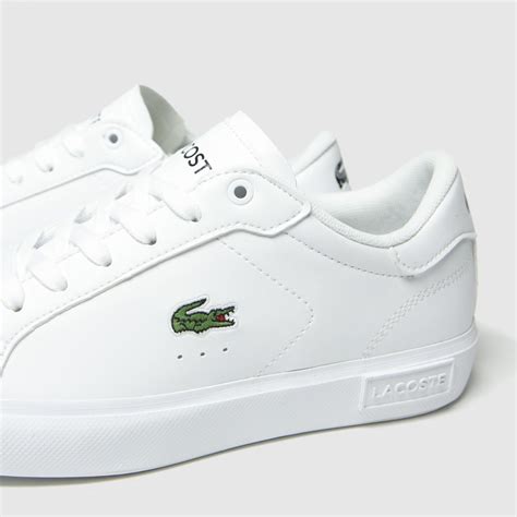 kids youth white lacoste powercourt trainers schuh