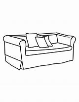 Couch Furniture Coloring Sofa Pages Clipart Cliparts Colouring Template Printable Library Books Studio sketch template