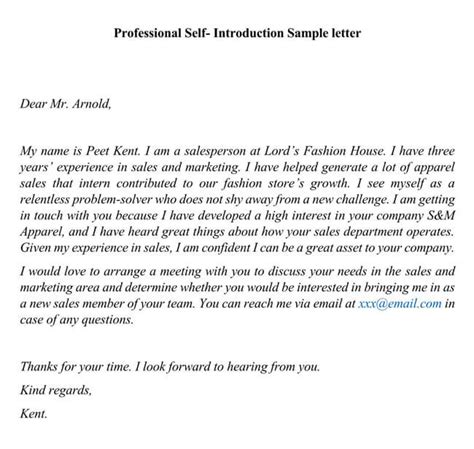 list    introduce  professionally sample letter ideas