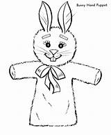 Puppet Coloring Pages Hand Puppets Bunny Easter Getcolorings Color sketch template