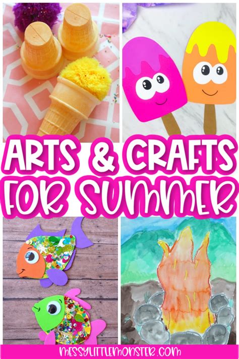 easy  fun summer arts  crafts  kids messy  monster