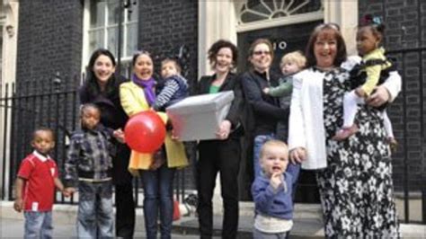 mothers take sure start cuts fight to downing street bbc news