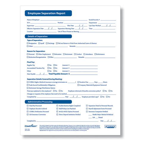 employee separation notice downloadable