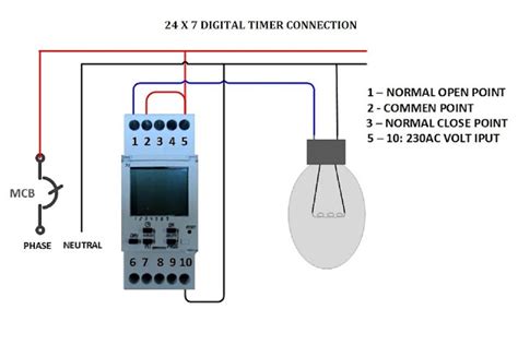 digital timer control switch connection  working