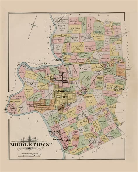 middletown pennsylvania   map reprint bucks county  maps