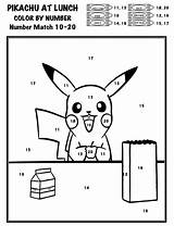 Color Number Pokemon Pikachu Coloring Math Back School Pages Worksheets Printable Lunch Divide Multiply Subtract Add Teacherspayteachers Pokémon Kids Students sketch template