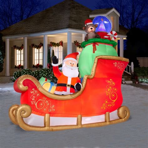 holiday living  ft lighted sleigh christmas inflatable