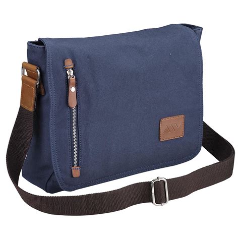 mens vintage canvas schoolbag school satchel shoulder messenger laptop bag ebay